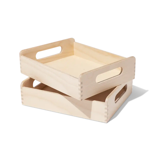 Montessori Wooden Trays & Felt Baskets